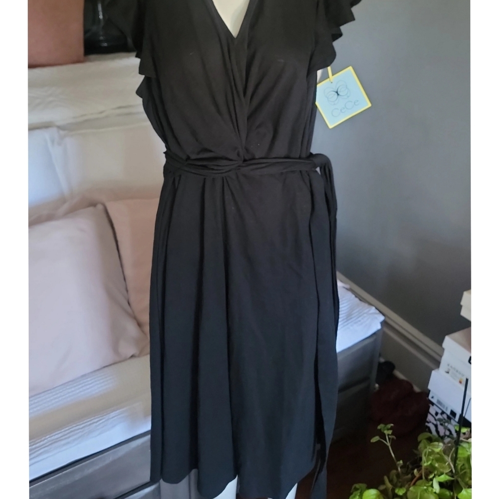 CeCe Black Flutter Sleeve Summer Dress - Size 1X - Picture 5 of 6